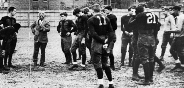 Amos Alonzo Stagg coaching the University of Chicago Maroons.