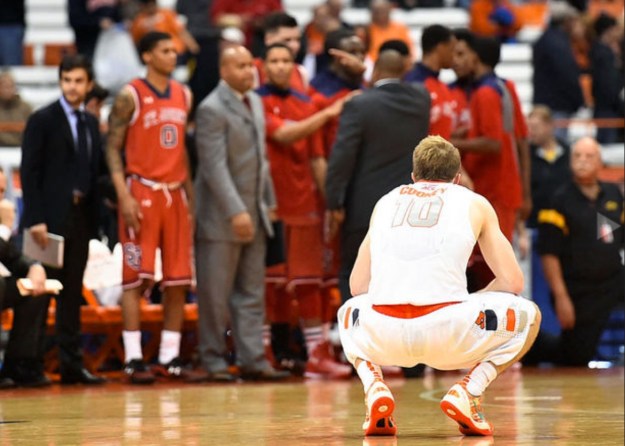 He's been far and away Syracuse's most accurate three-point shooter. He's shooting 28 percent.