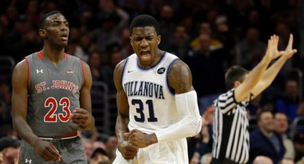 Dylan Ennis is happy about -- and Rysheed Jordan is stunned by -- the best offensive game recorded by any major-conference team this season. (AP/Matt Slocum)